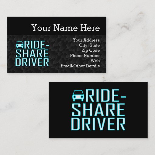 Ride Share Driving Uber Driver Rideshare Business Card Zazzle