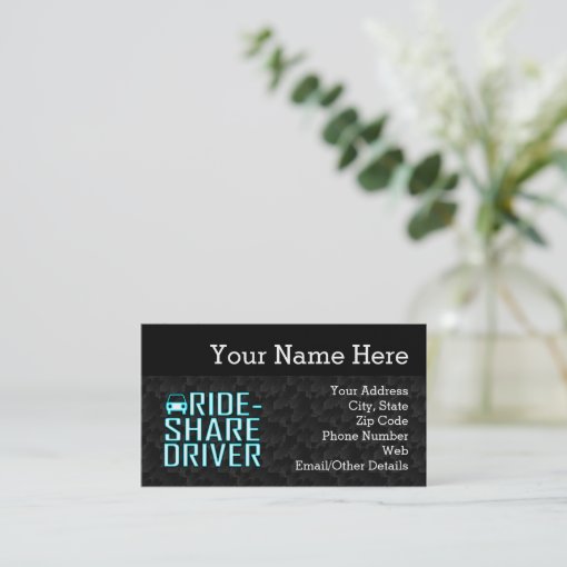 Ride Share Driving Uber Driver Rideshare Business Card Zazzle