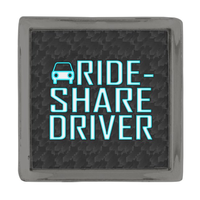 Ride Share Driving Uber Driver Rideshare Gunmetal Finish Lapel Pin (Front)