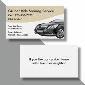 Ride Sharing Transportation Business Cards