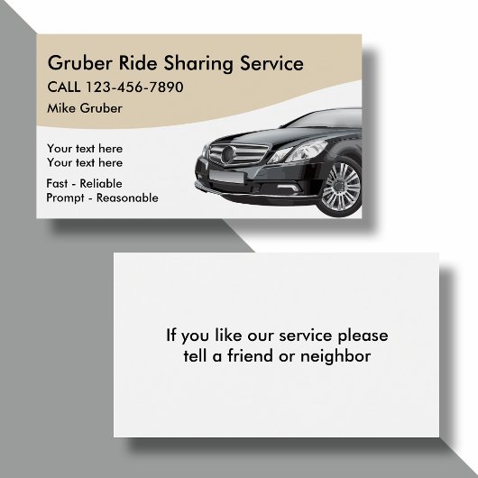Ride Sharing Transportation Business Cards