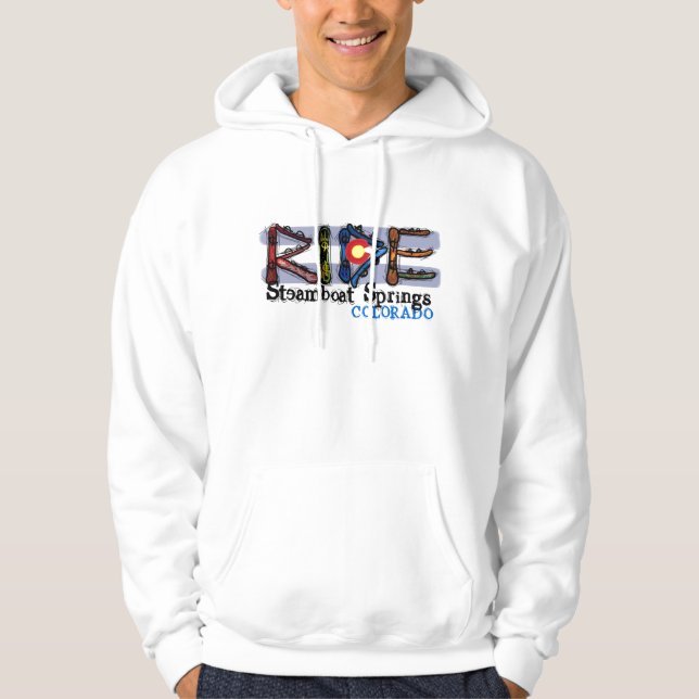 Ride Steamboat Springs Colorado snowboard hoodie (Front)