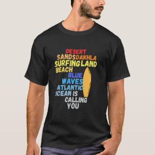 Ride the Atlantic Waves Surf T-Shirt Beach Waves