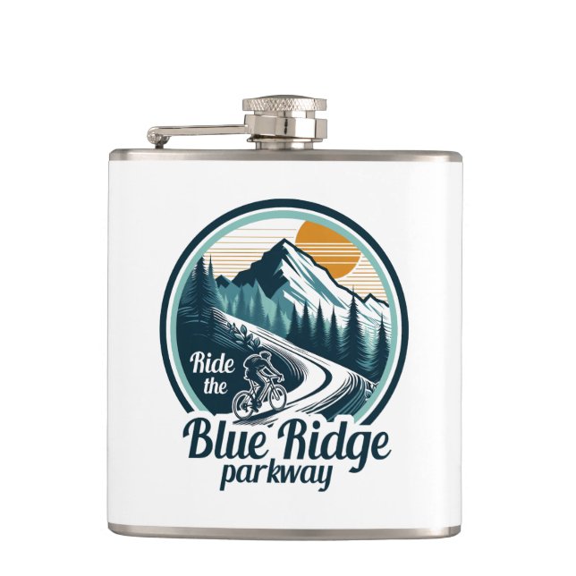 Ride The Blue Ridge Parkway Cycling Flask (Front)