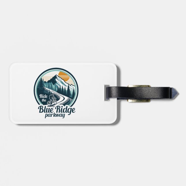 Ride The Blue Ridge Parkway Cycling Luggage Tag (Back Horizontal)