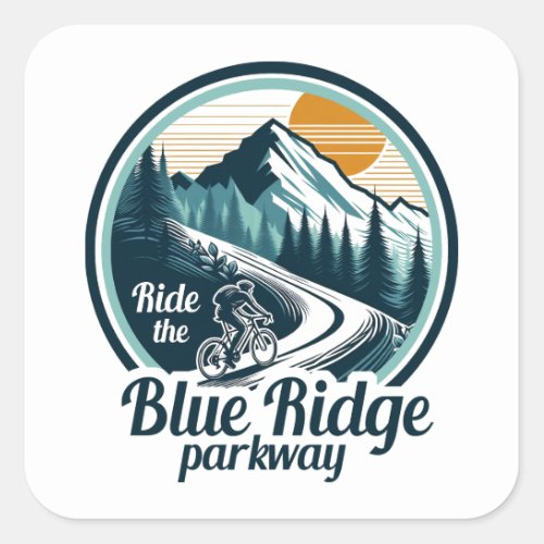 Ride The Blue Ridge Parkway Cycling Square Sticker