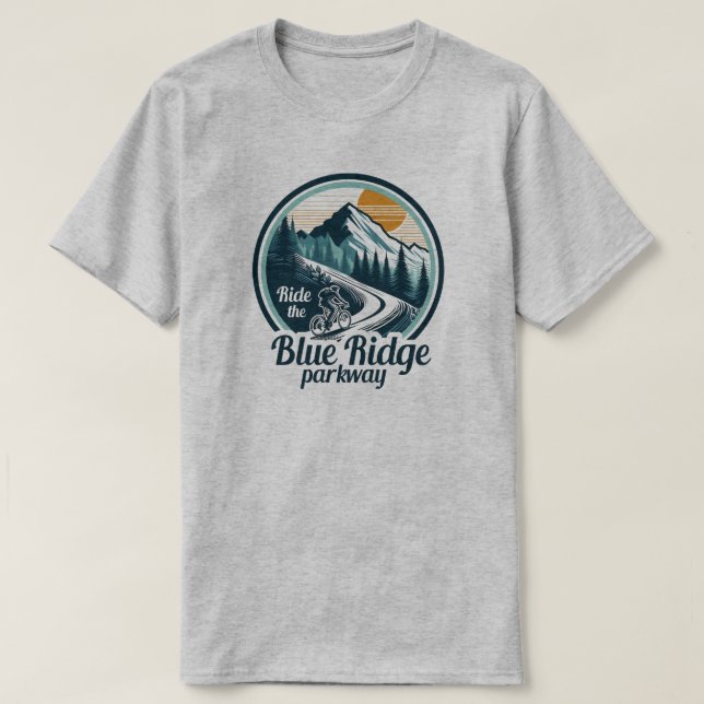 Ride The Blue Ridge Parkway Cycling T-Shirt (Design Front)