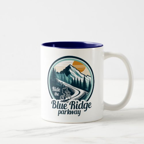 Ride The Blue Ridge Parkway Cycling Two_Tone Coffee Mug