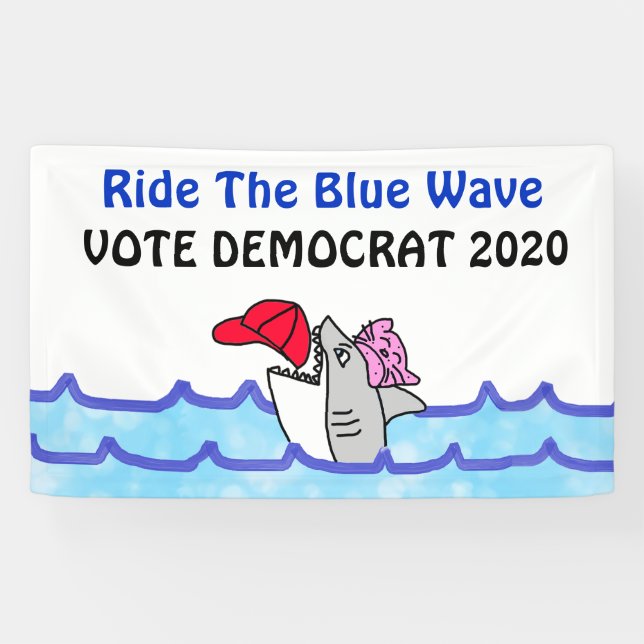 Ride the Blue Wave 2020 Election Vote Democrat Banner (Horizontal)