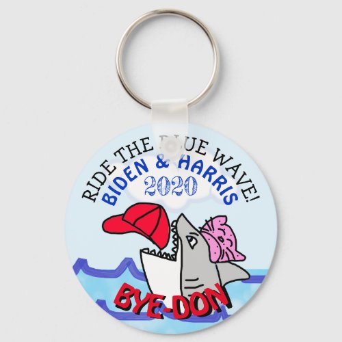 Ride the Blue Wave Biden and Harris 2020 Election Keychain