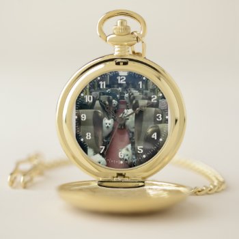 Ride The Dog Train                Pocket Watch by stanrail at Zazzle