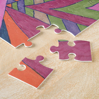 "Ride the Groovy Rainbow" Abstract Art Jigsaw Puzzle