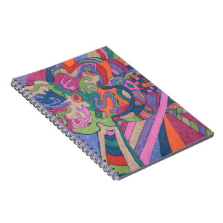 "Ride the Groovy Rainbow" Abstract Art Notebook