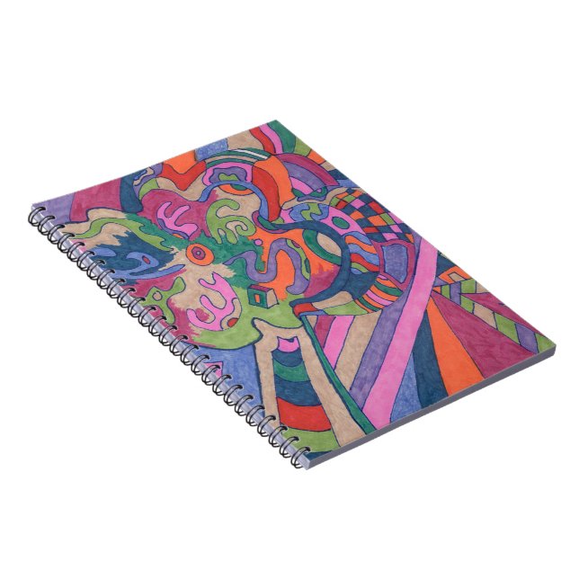 "Ride the Groovy Rainbow" Abstract Art Notebook (Right Side)