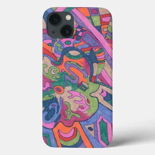 Ride the Groovy Rainbow, abstract Case-Mate iPhone Case (Back)