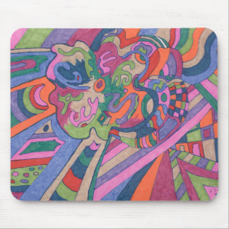 Ride the Groovy Rainbow, abstract Mouse Pad