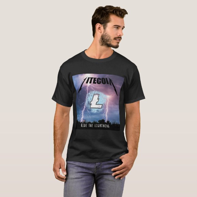 Ride the Lightning with Litecoin T-Shirt (Front Full)