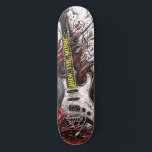 Ride The Music electric guitar Skateboard<br><div class="desc">Another one of my very cool electric guitar designs, with the words "Ride The Music" which can be edited by you so you can change it to make it more personal for you. Chenge the text, font style, color, size and even transfer the design onto a different size deck. Generative...</div>