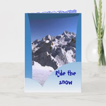 Ride The Snow  Swiss Mountains  Jungfrau Holiday Card by windsorarts at Zazzle