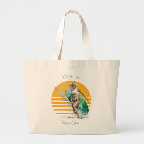 Ride the Tide Large Tote Bag