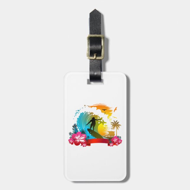 Ride The Tide  Luggage Tag (Front Vertical)