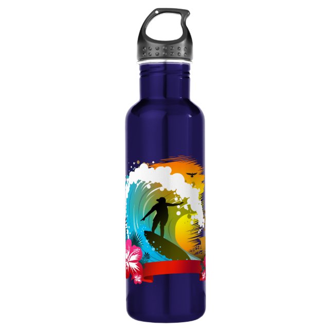 Ride The Tide Stainless Steel Water Bottle (Front)