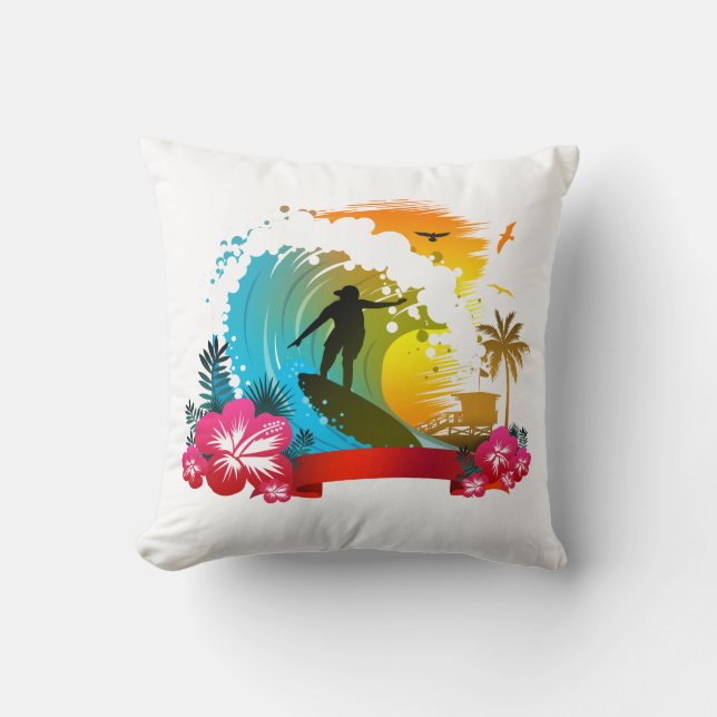 Ride The Tide Throw Pillow (Front)