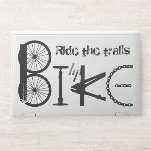Ride the Trails Bike Graffiti Quote Biking Sport HP Laptop Skin