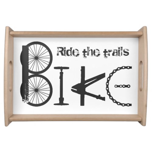 Ride the Trails Bike Graffiti Quote Serving Tray