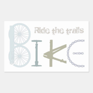 Ride the Trails Bike Graffiti Sport Quote Rectangular Sticker