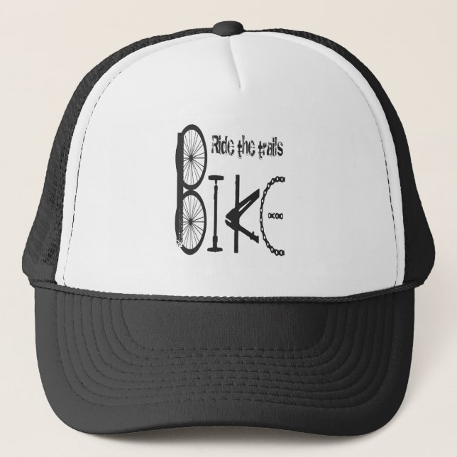 Ride the Trails Biking Inspiration Motivation  Trucker Hat (Front)