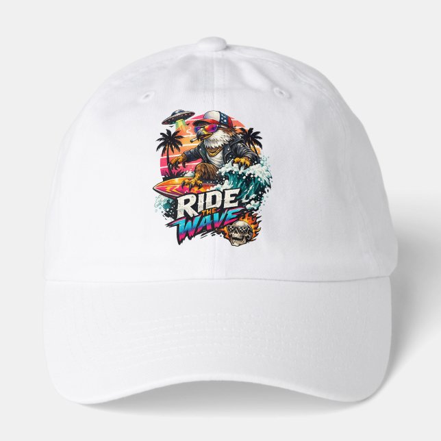 Ride the Wave Eagle Surfer Hat (Front)