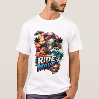 Ride the Wave Eagle Surfer T-Shirt