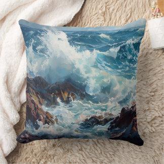 Ride the Wave – Ocean Vibes Coastal Decorative  Throw Pillow