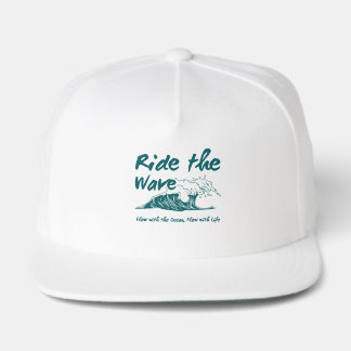 Ride the Wave Surf Design Snap Back Hat