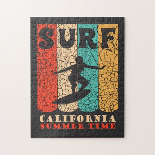 Ride the Waves California Summer Surfing beach Jigsaw Puzzle