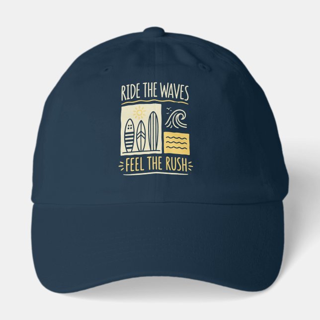Ride the Waves Feel the Rush Surf Hat (Front)