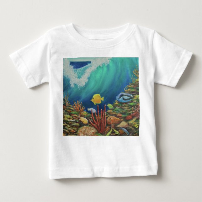 "Ride the Waves: Ocean Vibes Tee" Baby T-Shirt (Front)