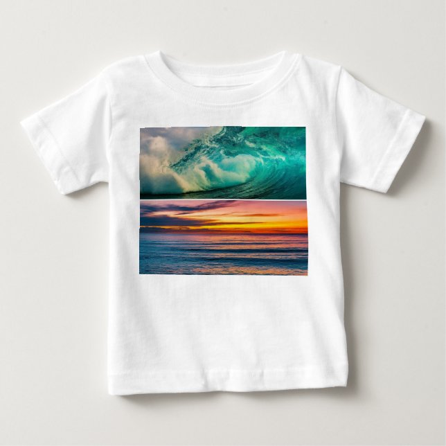 "Ride the Waves: Ocean Vibes Tee" Baby T-Shirt (Front)