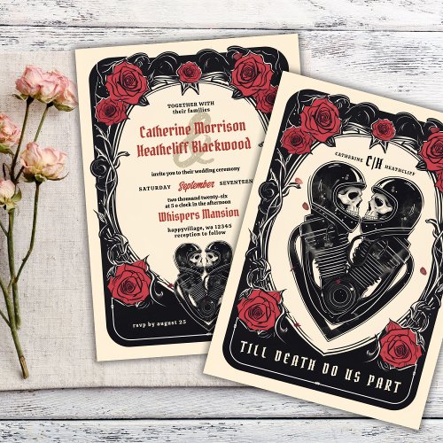 Ride Till Death and Beyond Wedding  Invitation