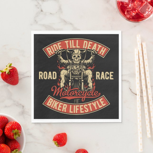 Ride Till Death Biker Lifestyle Napkins (Creator Uploaded)