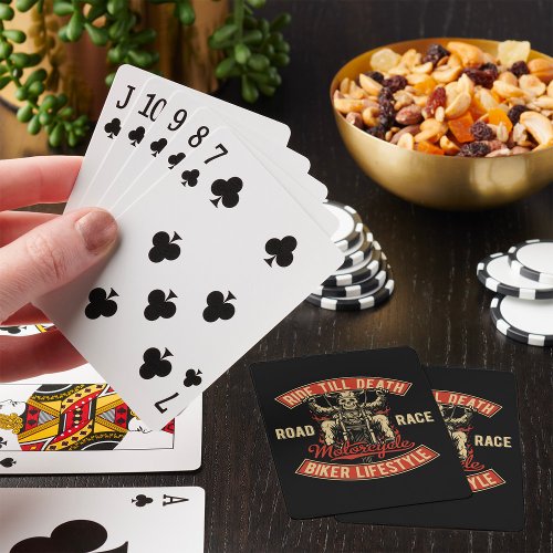 Ride Till Death Biker Lifestyle Poker Cards