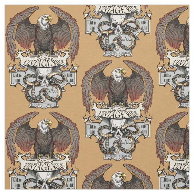 Ride To Live Live To Ride Biker design Fabric (Swatch)