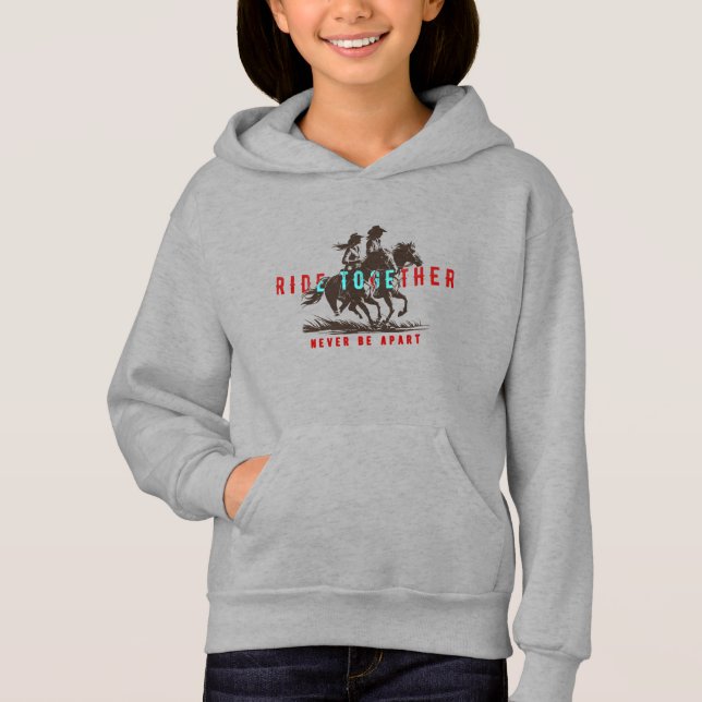 Ride together- A wonderful Western life | Kids Hoodie (Front)