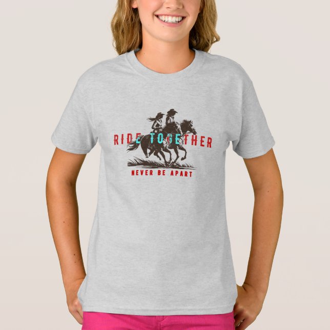 Ride together- A wonderful Western life | Kids T-Shirt (Front)
