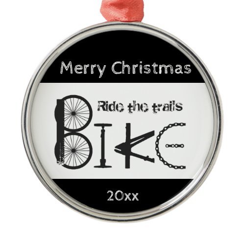 Ride Trail Bike Graffiti Inspirational Christmas   Metal Ornament
