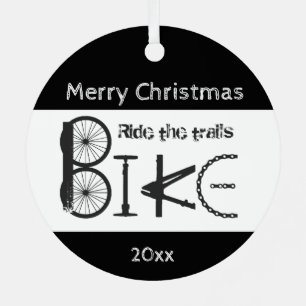 Ride Trail Bike Graffiti Inspirational Christmas  Metal Ornament