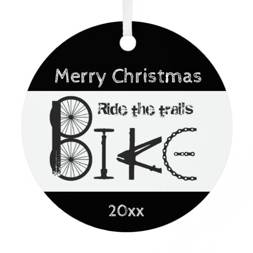 Ride Trail Bike Graffiti Inspirational Christmas  Metal Ornament