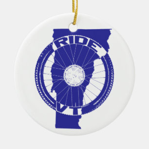 Ride Vermont Ceramic Ornament