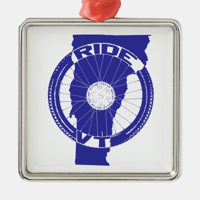 Ride Vermont Metal Ornament (Front)